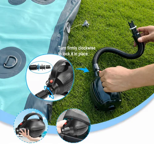 Miniatura 5 de AWSUM Bomba de aire eléctrica de 600W para colchoneta de gimnasia inflable, bomba infladora desinfladora de llenado rápido para colchón de aire