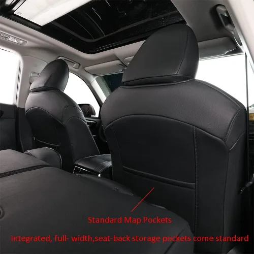Miniatura 3 de EKR Highlander Fundas de asiento para SUV, Toyota Highlander 2020 2021 2022 2023 2024 2025 2026, 2ª fila 40/60 dividida, fundas de asiento de Negro