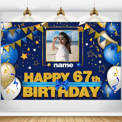 Miniatura 100 de Pancarta Personalizada de Decoraciones de Feliz Cumpleaños 101 - Telón de Fondo de 101 Años para Mujeres Hombres Niños Niñas Suministros de Fiesta