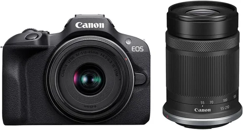 Miniatura 2 de Canon Cámara sin espejo EOS R100 con kit de lentes de 0.709-1.772 in y 2.165-8.268 in (6052C022) + bolsa + tarjeta de 64 GB + batería LPE17 +