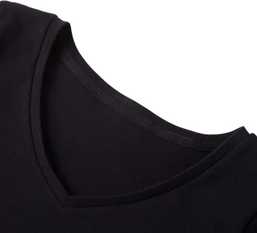 Miniatura 6 de LINDLOOK Camiseta de manga larga ajustada con cuello en V y cuello redondo para mujer, camiseta básica de algodón suave