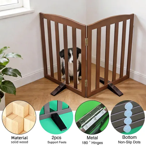 Miniatura 5 de Puerta para Perros Independiente para Interiores, Puerta para Perros Plegable, Puertas para Mascotas para Entradas, Escaleras o Pasillos, Puerta