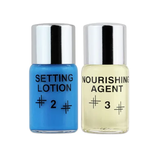 Beauticom Dolly's - Botellas de loción onduladas para pestañas (loción fijadora #2 y loción nutritiva #3) para kit de permanente de pestañas,