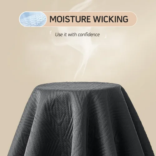 Miniatura 7 de Protector de colchón negro jacquard 100% impermeable tamaño individual, silencioso, antideslizante, transpirable, rayón de bambú, acolchado, sábana