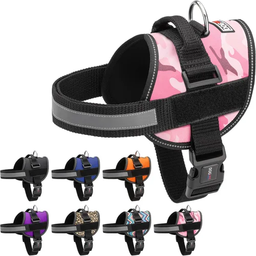 Miniatura 13 de Dogline Arnés para perro, chaleco reflectante ajustable sin tirones con asa para caminar, entrenar, transpirable, arnés sin estrangulamiento