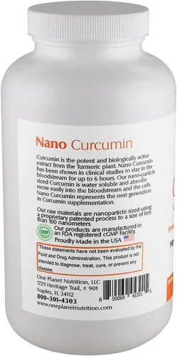 Miniatura 2 de One Planet Nutrition Nano Curcumina Plus 500 mg Cápsulas Vegetales (120 porciones), Nano Curcumina con Boswellia para una alta absorción, apoya