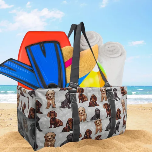 Miniatura 496 de NGIL Bolsa de comestibles reutilizable extra grande plegable de gran tamaño para comestibles, almacenamiento, picnic, playa, Estampado