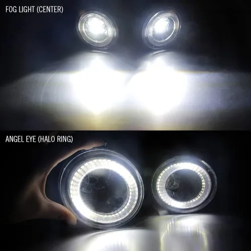 Miniatura 2 de Luz antiniebla LED con anillo de halo de ojo de ángel de repuesto para Nissan 07-21 Altima, 04-19 Sentra (excepto SE-R), 13-16 Pathfinder, 15-18