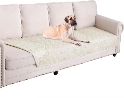 Miniatura 49 de Ameritex Funda Impermeable para Cama de Perro Manta para Mascotas para Muebles Cama Sillón Sofá Reversible Azul marino+azul piedra