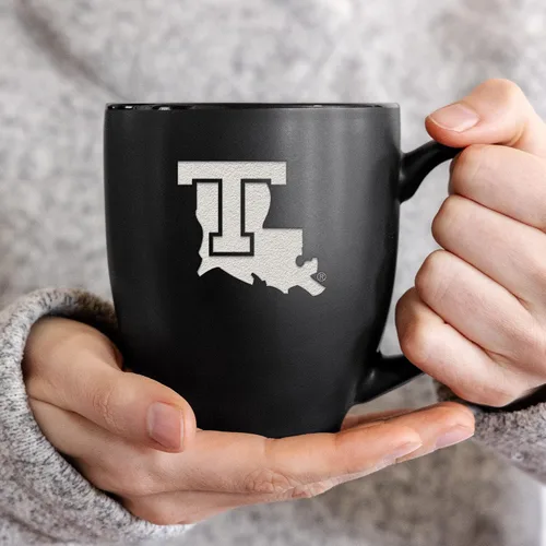 Miniatura 2 de Rico Industries - Taza de cerámica mate negra con grabado láser estándar de 15oz para NCAA (escuelas T & U) - Para bebidas calientes o frías