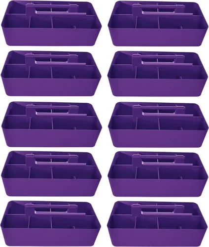Miniatura 10 de Cesta grande portátil, divisores DIY, 8 compartimentos, organizador para suministros escolares, de oficina, para el hogar y negocios, cesta portátil