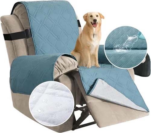 Miniatura 13 de H.VERSAILTEX - Funda protectora para sillón reclinable 100% impermeable, acolchada, con correa elástica y parte posterior con huellitas de silicón