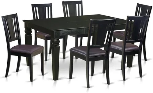Miniatura 13 de East West Furniture WEDU6D-BLK-LC - Juego de comedor de 6 piezas que contiene una mesa de comedor rectangular con hoja de mariposa y 4 sillas