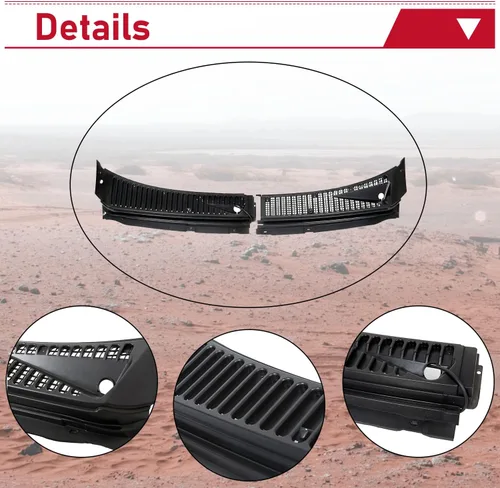 Miniatura 4 de HECASA Rejilla de ventilación para limpiaparabrisas Compatible con Ford F250 F350 F450 F550 Super Duty 1999-2007 y Ford Excursion 2000-2005