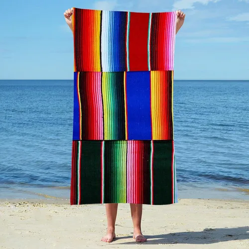 Miniatura 3 de CafePress Serape Stripes - Toalla de algodón absorbente de 30 x 60 pulgadas, suave para playa y piscina