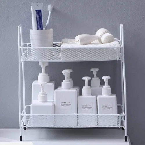 Miniatura 3 de Organizador de especias, organizador de estante de baño de 2 niveles para encimera, organizador de estante de cocina para latas de especias, frascos