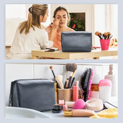 Miniatura 6 de Aosbos Bolsa de Cosméticos Neceser de Maquillaje para Mujeres, Bolsa de Cosméticos Impermeable para Viaje, Bolsa de Maquillaje para Bolso, Azul Azul