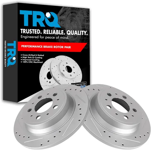 Miniatura 124 de TRQ Juego de rotores de freno de rendimiento trasero con revestimiento G premium compatible con Mazda 6 2014-2021