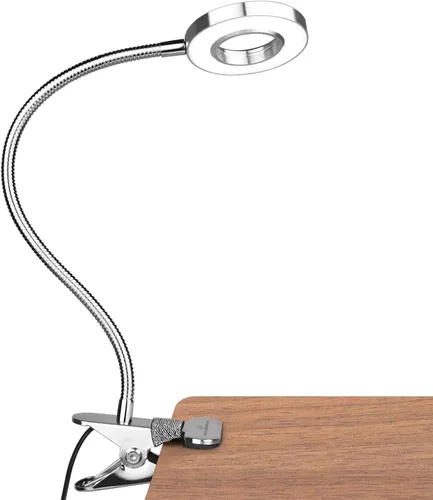 GLORIOUS-LITE Luz LED con clip, lámpara de lectura de 36 LED para cuidado de los ojos para dormitorio, cuello de cisne flexible de 360° con 4 modos