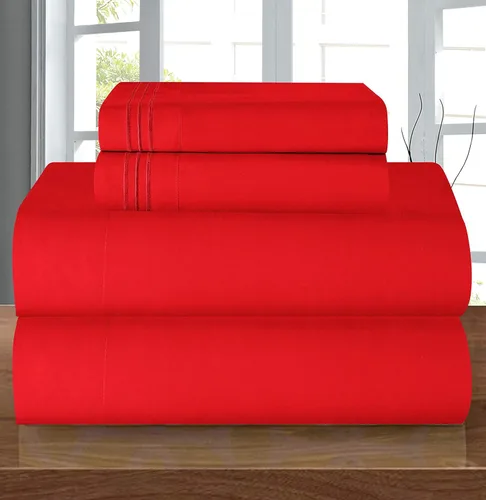 Miniatura 103 de Elegant Comfort - Juego de sábanas de 4 piezas de microfibra, 1500 hilos, sin arrugas, sábana bajera elástica, esquinas tipo bolsillos profundos