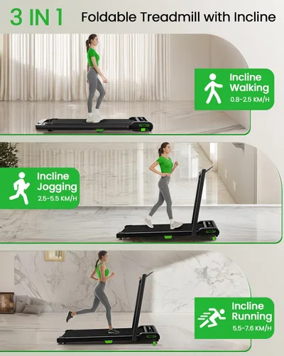 Miniatura 6 de Almohadilla para caminar con inclinación, cinta de correr con inclinación Akluer para el hogar, 2.5 HP pequeña para debajo del escritorio