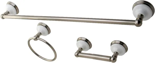 Kingston Brass BAK111148SN Victorian - Juego de accesorios de baño de 3 piezas, níquel cepillado