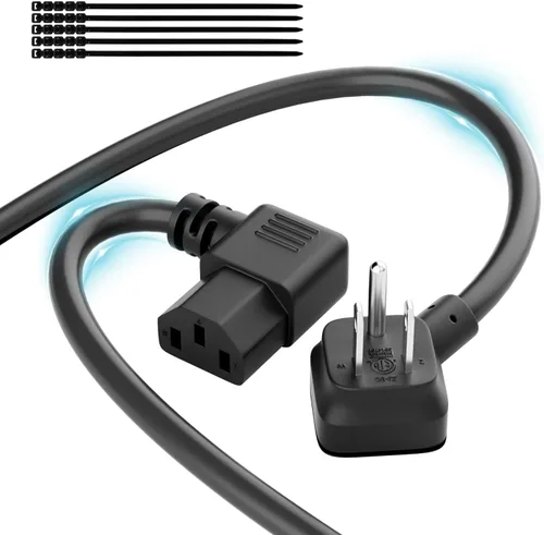Miniatura 11 de Elecan Cable de alimentación de repuesto de 3 clavijas de 50 pies, cable de alimentación flexible y duradero a prueba de calor para dispositivos CA