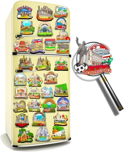 Miniatura 4 de Imán de Southampton del Reino Unido para nevera, monumentos de madera 3D, recuerdos coleccionables de viaje, decoración hecha a mano -279