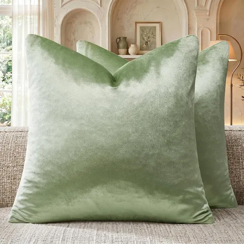 Miniatura 30 de Fundas de almohada GIGIZAZA decorativas de 20 x 20 pulgadas, juego de 2 fundas de almohada color taupe cuadradas para sofá, fundas de almohada Gris