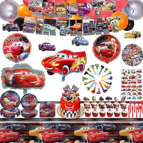 Juego de decoraciones de fiesta de cumpleaños para adultos, globos de telón de fondo con temática de dibujos animados, para niños y niñas,