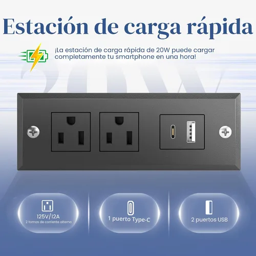Miniatura 5 de Lifezone Base de cama Queen con cabecera de almacenamiento de 2 niveles, marco de cama de metal para dormitorio con 2 cajones de almacenamiento