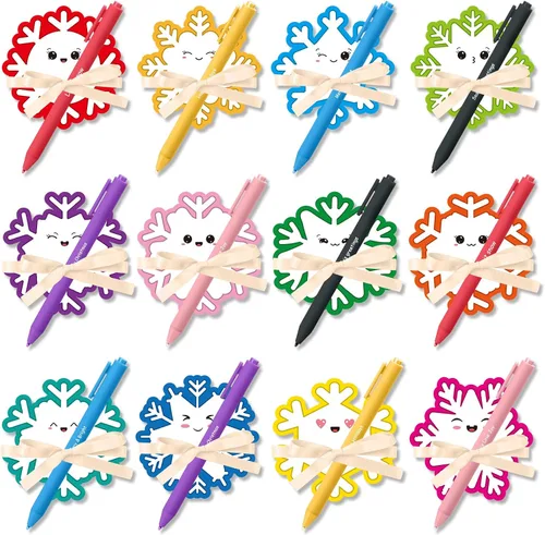 Miniatura 14 de Pasimy Juego de 24 notas adhesivas de Navidad y bolígrafos, regalos navideños de invierno para estudiantes, compañeros de trabajo, blocs de notas