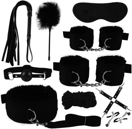 Miniatura 8 de Juego de correas de cama Sex King Bindage Kit de sujeción ajustable para muñeca y tobillo, cuerda de servidumbre y lazos sexuales para tobillos