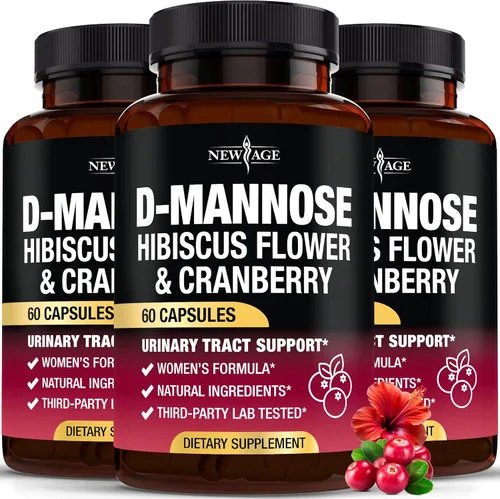 Miniatura 8 de NEW AGE D-manosa con arándano e hibisco - Alta resistencia para la salud del tracto urinario - Suplemento para mujeres - Soporte de vejiga, hígado