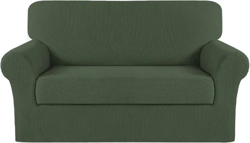 Miniatura 92 de Turquoize Fundas para sofá lavables de 2 piezas, fundas para sofá de 3 cojines, fundas elásticas para sofá con parte inferior elástica, tela