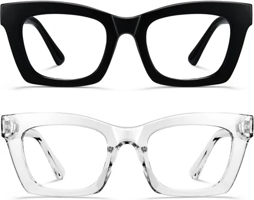 Miniatura 11 de Hubeye Lentes de lectura estilo Oprah para mujeres, gafas de lectura estilo stylis con bloqueo de luz azul y bisagra de resorte