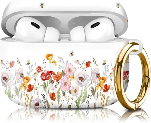 Miniatura 12 de Funda compatible con AirPod Pro de 2ª/1ª generación, ligera y duradera, resistente con llavero, diseño elegante funda para AirPod para mujer