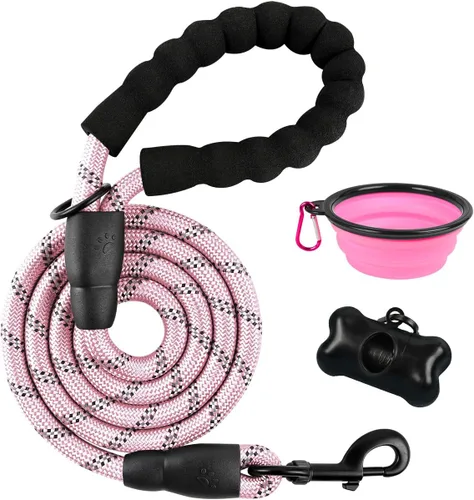 Miniatura 19 de BARKBAY Correas de perro para perros grandes, correa resistente de 4/5/6 pies con cómodo mango acolchado e hilos altamente reflectantes para perros