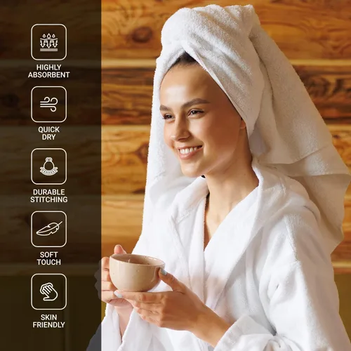 Miniatura 7 de Infinitee Xclusives Paquete de 6 toallas de mano blancas de primera calidad, 16 x 28 pulgadas, calidad de hotel y spa, juego de 4 toallas de baño
