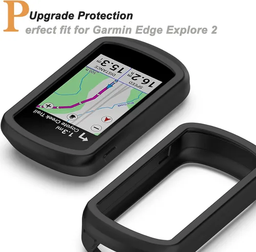Miniatura 3 de Miimall Compatible con Garmin Explore 2 Funda, Anti-Drop Funda de Silicona Suave para Garmin Edge Explore 2 (negro)