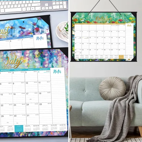 Miniatura 8 de Calendario de escritorio 2026-2027, calendario de escritorio grande 2026-2027, julio 2026 a diciembre 2027, 22 x 17 pulgadas, calendario grande