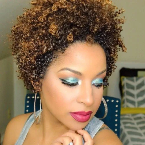 Ms Taj - Pelucas de pelo humano afro corto para mujeres de raza negra, pelucas de pelo virgen brasileño con densidad del 150 % sin procesar, peluca