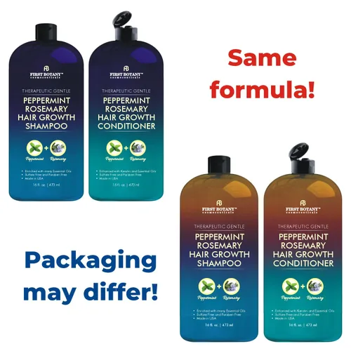 Miniatura 5 de First Botany, Peppermint Romero - Champú y acondicionador contra la caída del cabello y champú para el crecimiento del cabello, hidratante diario
