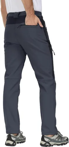 Miniatura 3 de MAGCOMSEN Men's Winter Pants Snow Pants Fleece Lined Water Resistant 4 Zip Pockets Skiing Pants