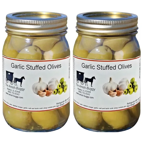 Miniatura 6 de Aceitunas grandes rellenas - Dos frascos de 16 oz. (aceitunas rellenas de queso Blau)