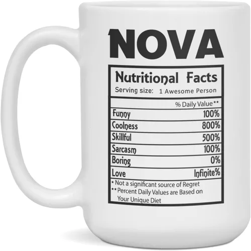 Miniatura 3 de Nova nutritional facts definition Funny - Taza de café, 11 onzas, color blanco