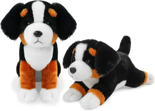 Miniatura 11 de Playful Beagle - Animal de peluche realista de 10 pulgadas en cuclillas y acostado para perro, suave peluche para niños