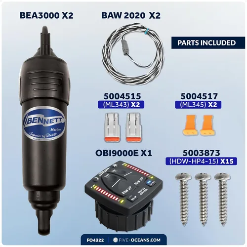 Miniatura 6 de Sistema de aletas de compensación eléctrico Bolt 12" x 9", kit completo BOLT129, 12V DC - FO4322