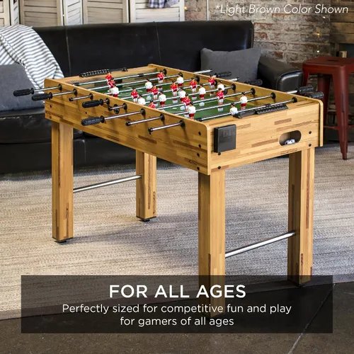 Miniatura 2 de Best Choice Products Mesa de futbolín para niños y adultos, mesa de juegos de fútbol con 2 bolas, 2 soportes para tazas, asas ergonómicas, barras