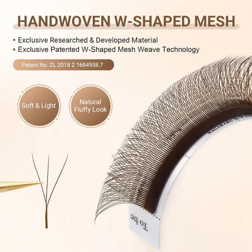 Miniatura 259 de NAGARAKU Extensiones de pestañas falsas en forma de W de 4D, suaves y naturales, con volumen, rizado D, 0.07mm, mezcla de 8-15mm, abanico 0.07-D 4D W